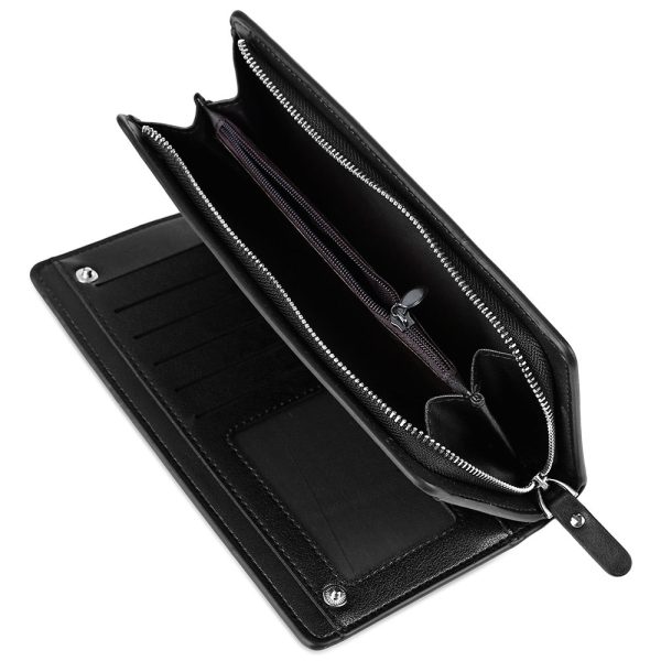 Baellerry Solid Color Cell Phone Money Photo Card Clutch Wallet for Men - Image 6