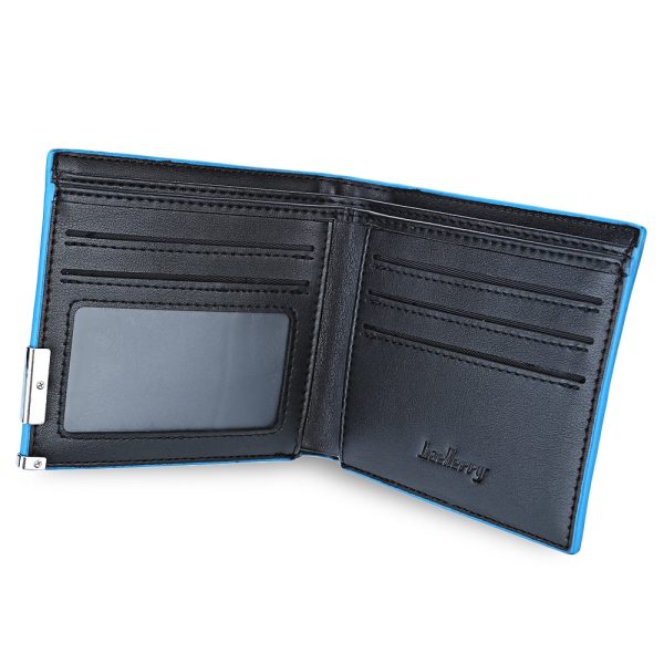 Baellerry Trendy Pure Color Men Short Open Cash Photo Card Wallet - Image 3