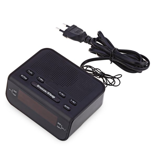 CR - 246 FM Digital Display LED Alarm Clock Radio Dual Mode Snooze - Image 4