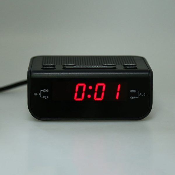 CR - 246 FM Digital Display LED Alarm Clock Radio Dual Mode Snooze - Image 5