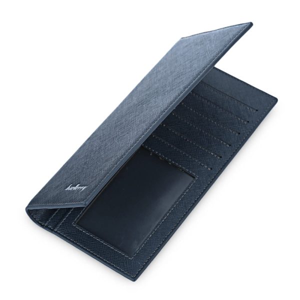 Baellerry Thin Soft Solid Color Long Vertical Photo Cash Card Wallet for Men - Image 8