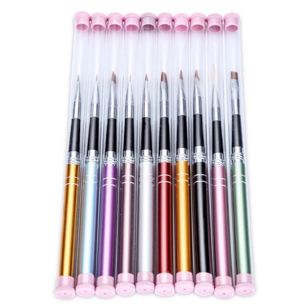 10pcs Professional Nail Design Brush Manicure for Painting Dot Tool Brushes - Image 3