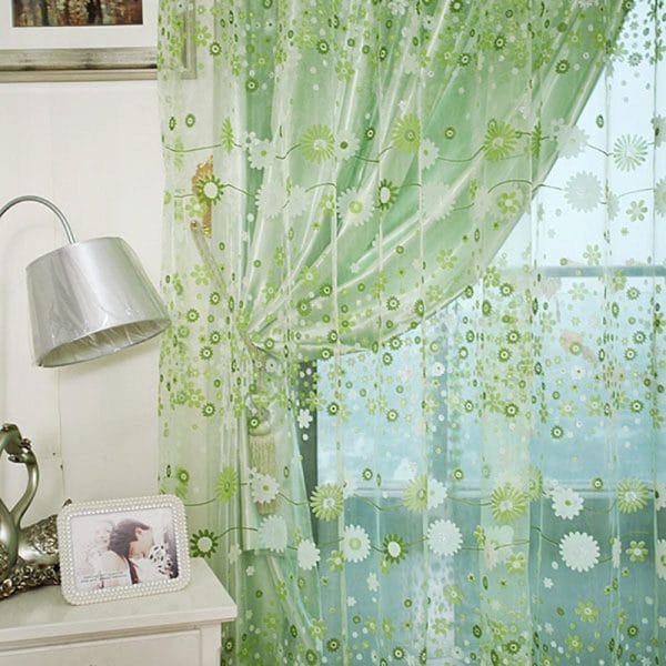 100cm x 270cm Chiffon Gauze Voile Wall Room Divider Floral Printed Curtain - Image 7
