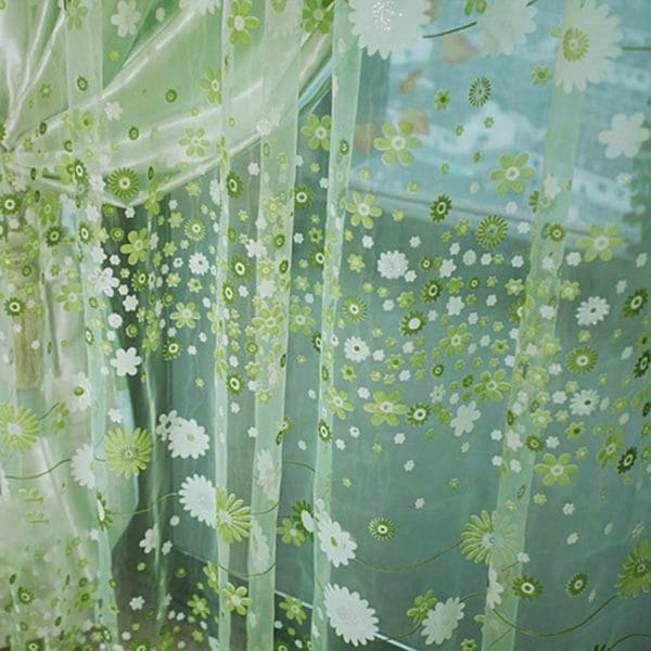 100cm x 270cm Chiffon Gauze Voile Wall Room Divider Floral Printed Curtain - Image 9