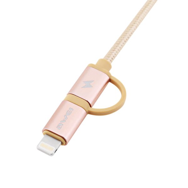 Awei CL - 930 2 in 1 1M Multifunctional 8 Pin Micro USB Interface Sync Charging Data 2.1A Cable - Image 6