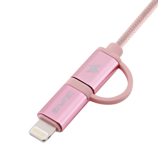 Awei CL - 930 2 in 1 1M Multifunctional 8 Pin Micro USB Interface Sync Charging Data 2.1A Cable - Image 10