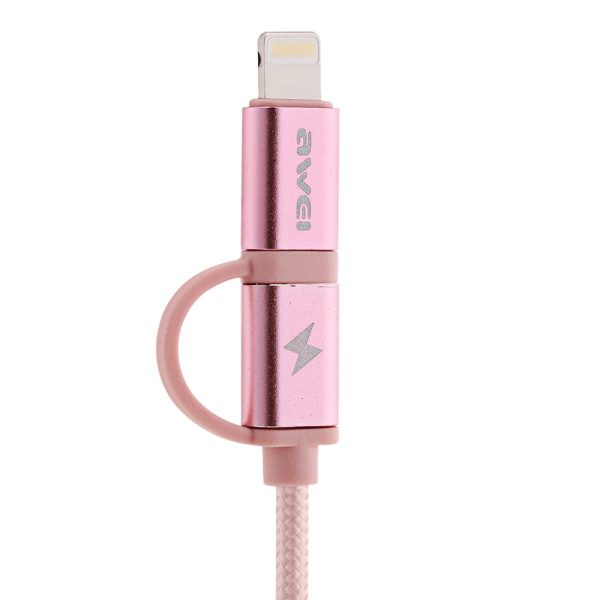 Awei CL - 930 2 in 1 1M Multifunctional 8 Pin Micro USB Interface Sync Charging Data 2.1A Cable - Image 9