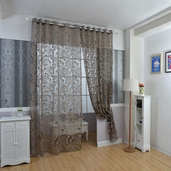 100 x 250cm European Flower Printed Tulle Window Curtains Home Decor - Image 12