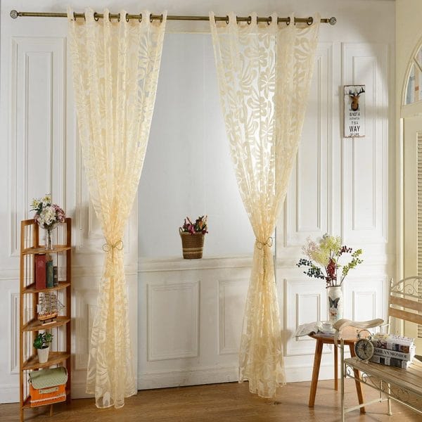 100 x 250cm European Flower Printed Tulle Window Curtains Home Decor - Image 8
