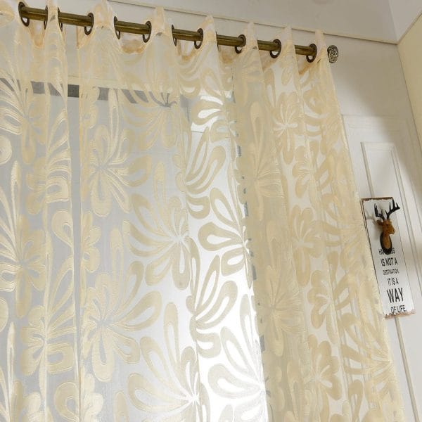 100 x 250cm European Flower Printed Tulle Window Curtains Home Decor - Image 9