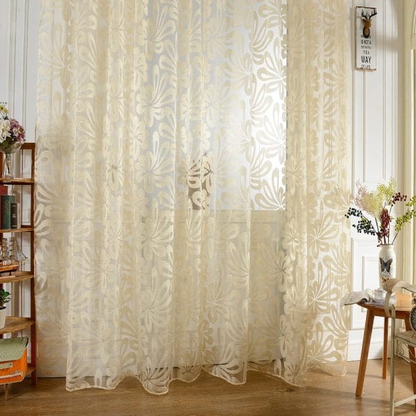 100 x 250cm European Flower Printed Tulle Window Curtains Home Decor - Image 10