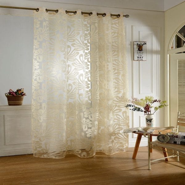 100 x 250cm European Flower Printed Tulle Window Curtains Home Decor - Image 11