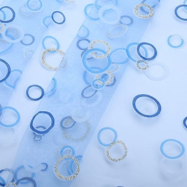 100 x 200cm Shimmery Circle Printed Voile Door Window Sheer Curtain Panel Drape - Image 3