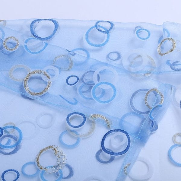 100 x 200cm Shimmery Circle Printed Voile Door Window Sheer Curtain Panel Drape - Image 4