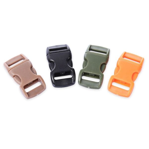 100pcs / Lot Outdoor Survival Paracord Bracelet Accessory Curved Plastic Button Buckle - Image 11