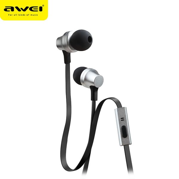 AWEI ES910i 3.5MM Plug Stereo Music Deep Bass In-ear Earphones Headphones - Image 3