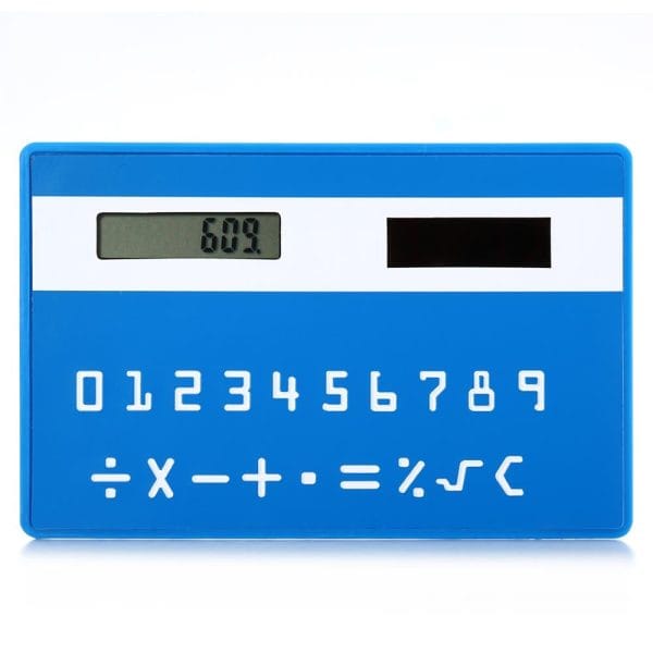 1PC Mini Slim Credit Card Pattern Solar Power Pocket Calculator