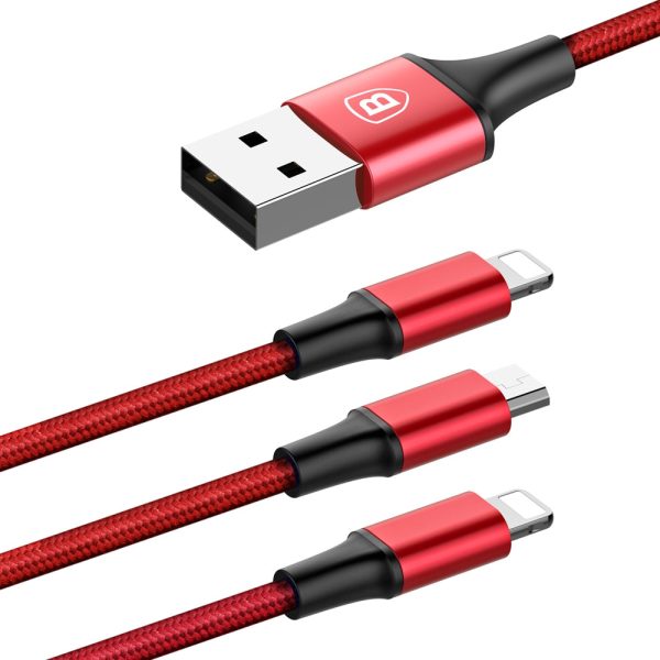 Baseus Rapid Series Micro USB + Dual 8 Pin Data Cable 1.2M - Image 9
