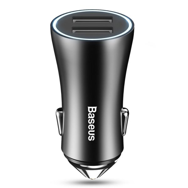 Baseus Golden Contactor 2.4A Dual USB Port Smart Car Charger - Image 2