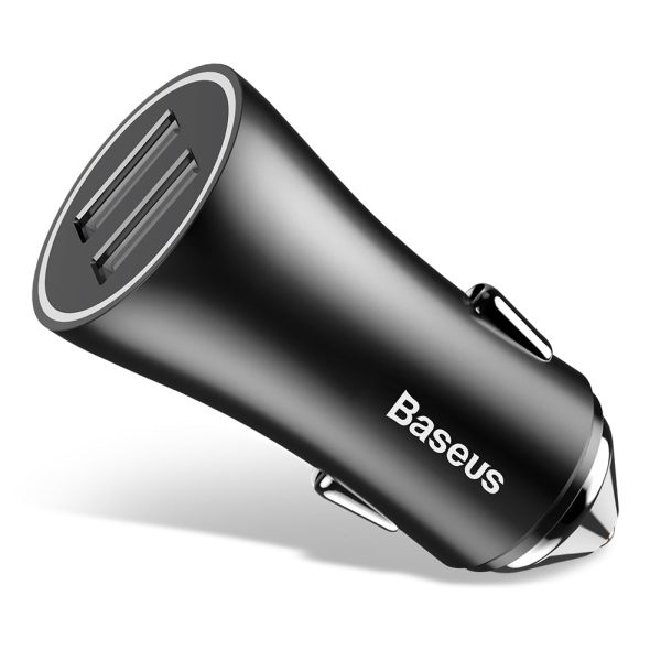 Baseus Golden Contactor 2.4A Dual USB Port Smart Car Charger - Image 4