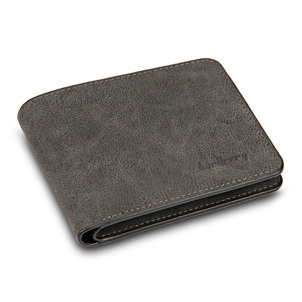 baellerry Solid Color Letter Open Short Horizontal Men Wallet - Image 9