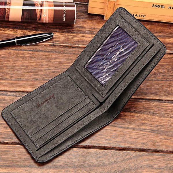 baellerry Solid Color Letter Open Short Horizontal Men Wallet - Image 10