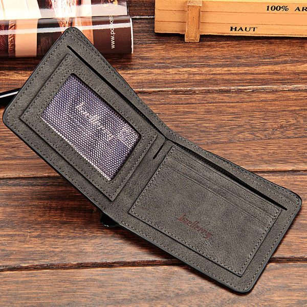 baellerry Solid Color Letter Open Short Horizontal Men Wallet - Image 11