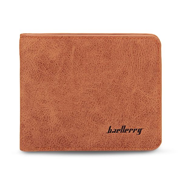baellerry Solid Color Letter Open Short Horizontal Men Wallet - Image 2