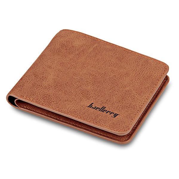baellerry Solid Color Letter Open Short Horizontal Men Wallet - Image 3