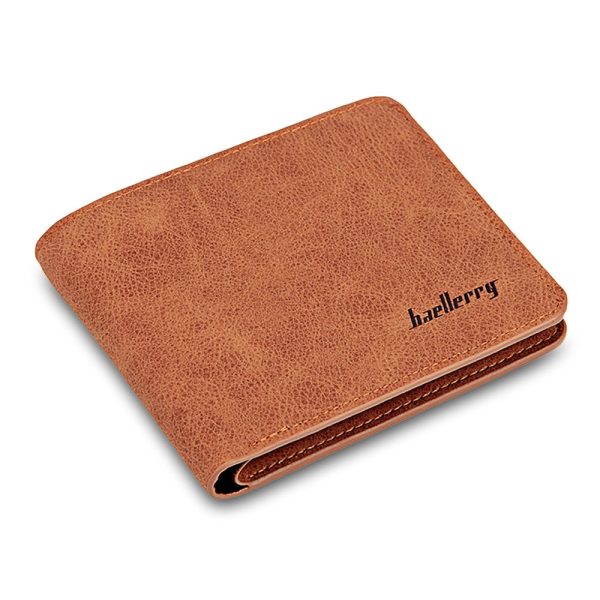 baellerry Solid Color Letter Open Short Horizontal Men Wallet - Image 4