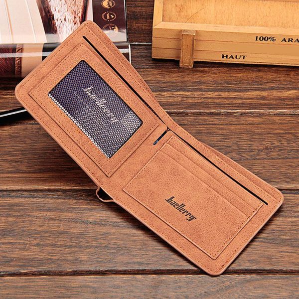 baellerry Solid Color Letter Open Short Horizontal Men Wallet - Image 6