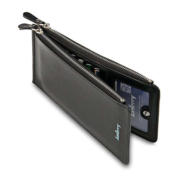 baellerry Unisex Double Zipper Horizontal Thin Wallet - Image 6