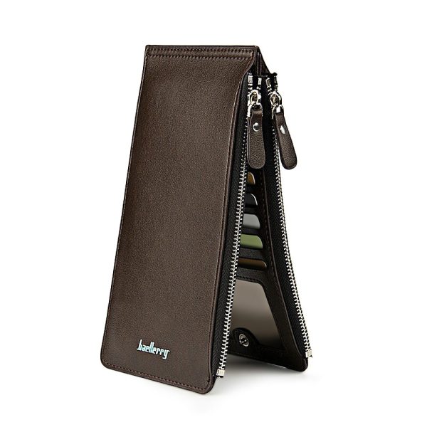 baellerry Unisex Double Zipper Horizontal Thin Wallet - Image 4