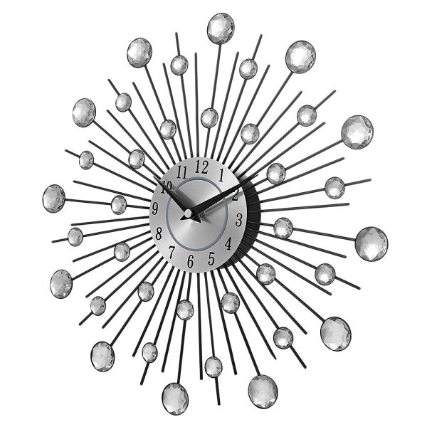 Crystal Sunburst Metal Clock Home Art Decor Diameter 13 inch - Image 2
