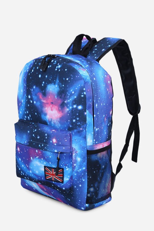 Brilliant Cosmos Print Unisex School Shopping Travel Portable Backpack - Image 3