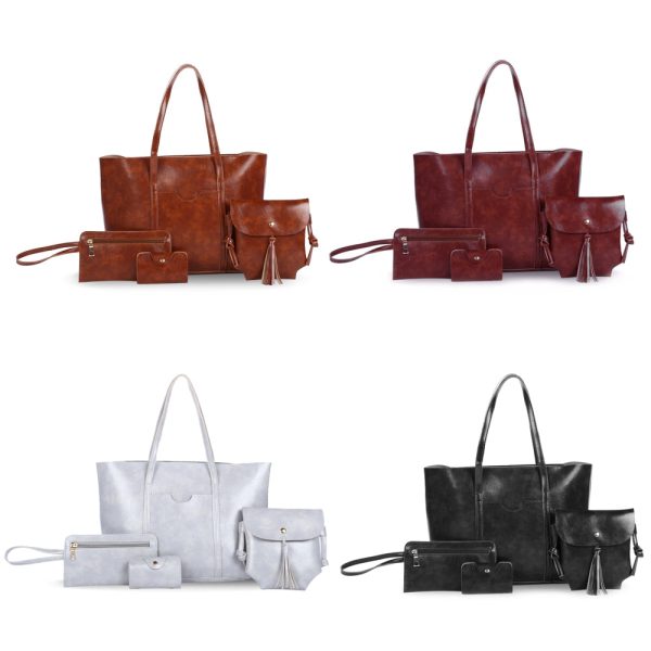4pcs Women Tote Handbag Shoulder Crossbody Bag - Image 11