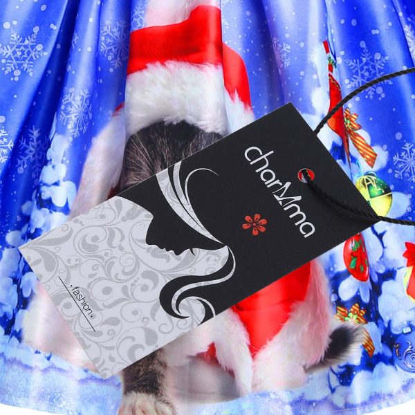 Christmas Cat Snowflake Mesh Panel Dress - Image 5