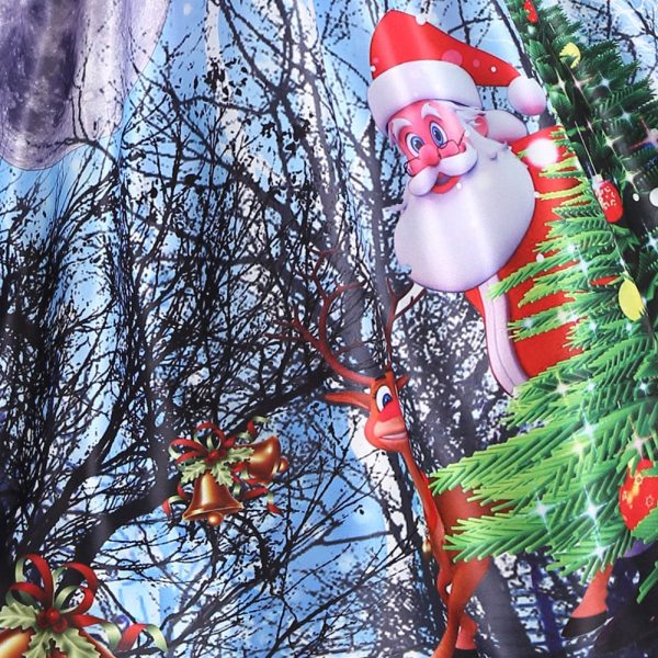 Christmas Santa Claus Snowman Mesh Panel Dress - Image 4
