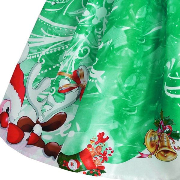 Christmas Snowman Snowflake Mesh Panel Dress - Image 14