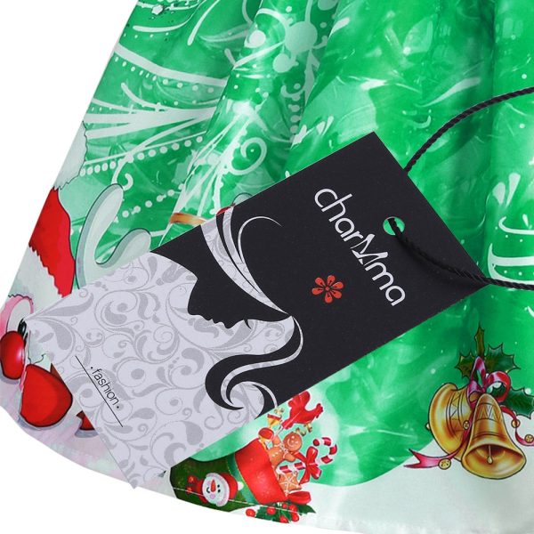 Christmas Snowman Snowflake Mesh Panel Dress - Image 15