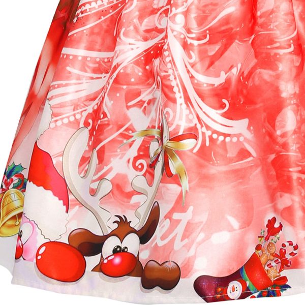 Christmas Snowman Snowflake Mesh Panel Dress - Image 9