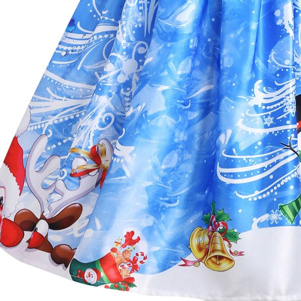Christmas Snowman Snowflake Mesh Panel Dress - Image 4