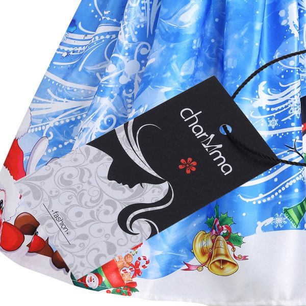 Christmas Snowman Snowflake Mesh Panel Dress - Image 5