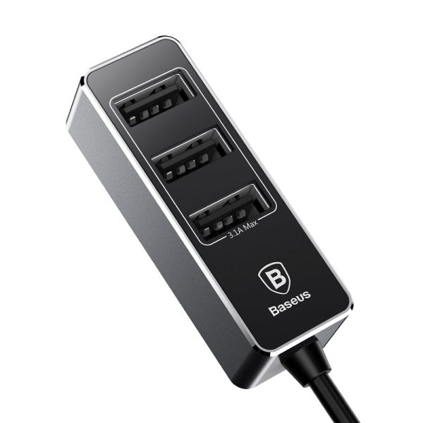 Baseus Car Charger Front Single Port Rear Three USB - Image 7