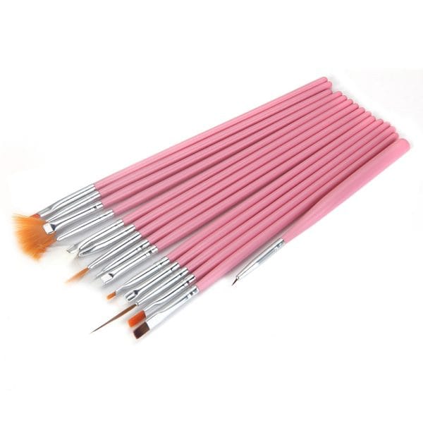15Pcs Nail Art Design Painting Tool Drawing Pen Wood Handle Brush Set Kit Nail DIY Accessory - Image 3