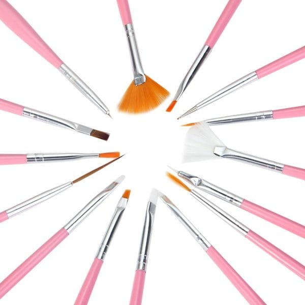 15Pcs Nail Art Design Painting Tool Drawing Pen Wood Handle Brush Set Kit Nail DIY Accessory - Image 2