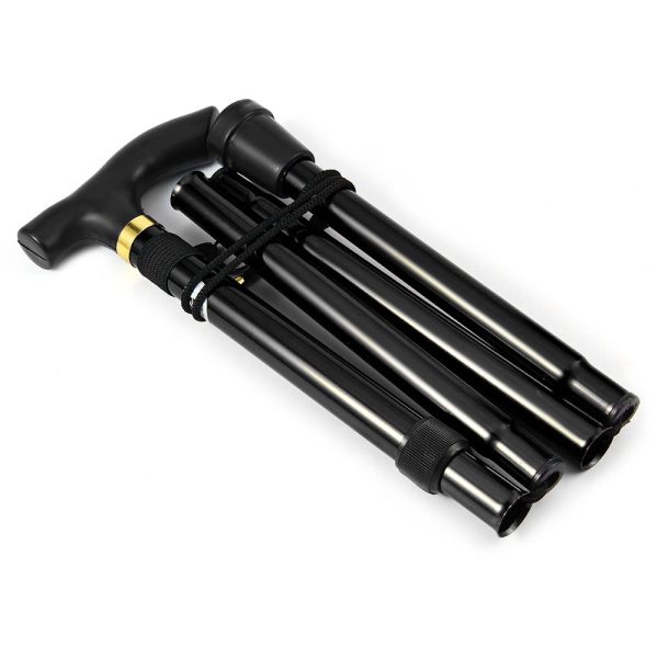 Adjustable Aluminum Metal Walking Stick Folding Collapsible Travel Cane with Non-slip Rubber Base - Image 24
