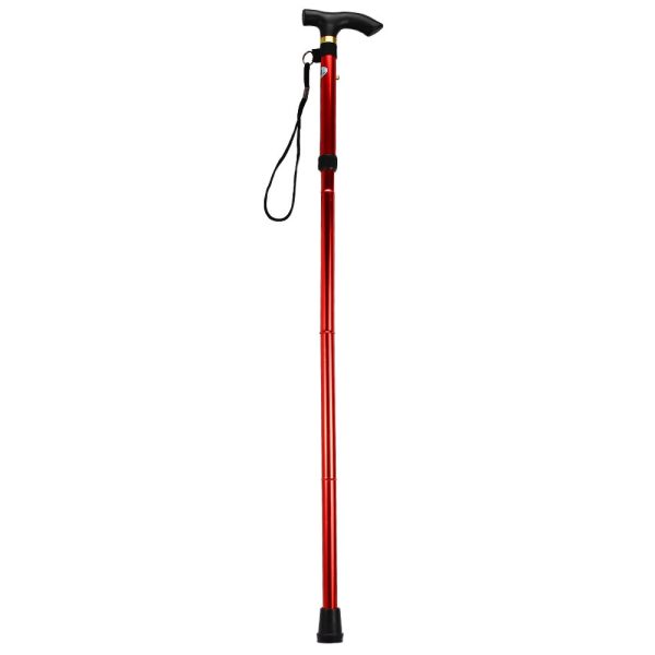 Adjustable Aluminum Metal Walking Stick Folding Collapsible Travel Cane with Non-slip Rubber Base - Image 4