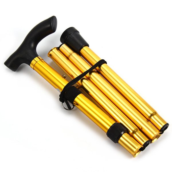 Adjustable Aluminum Metal Walking Stick Folding Collapsible Travel Cane with Non-slip Rubber Base - Image 14