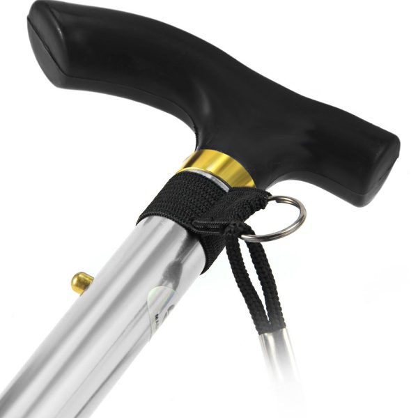 Adjustable Aluminum Metal Walking Stick Folding Collapsible Travel Cane with Non-slip Rubber Base - Image 21